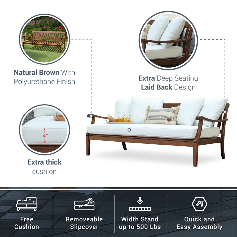 Three Posts™ Dowling 69.5'' Mahogany Outdoor Patio Daybed & Reviews